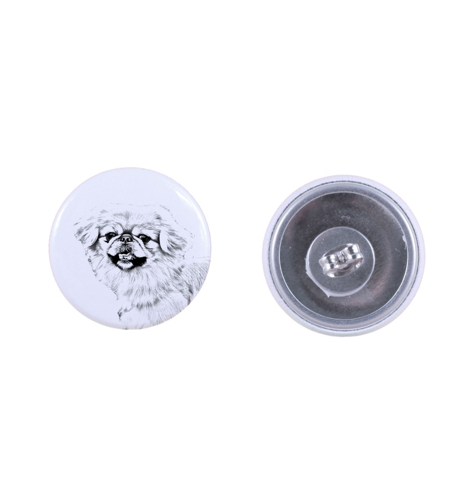 Pékinois - boucles d'oreilles uniques avec un chien, votre animal de compagnie sur un porte-clés, marque propre Art-Dog