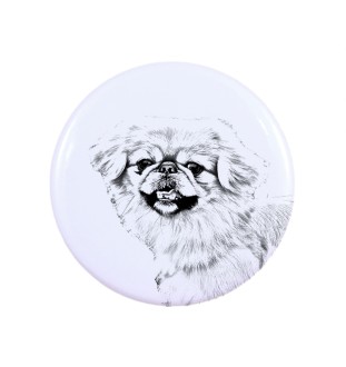 Pékinois - aimant avec un œil de chien, exceptionnellement léger, aimant puissant, produit fabriqué à la main par la marque Art-Dog