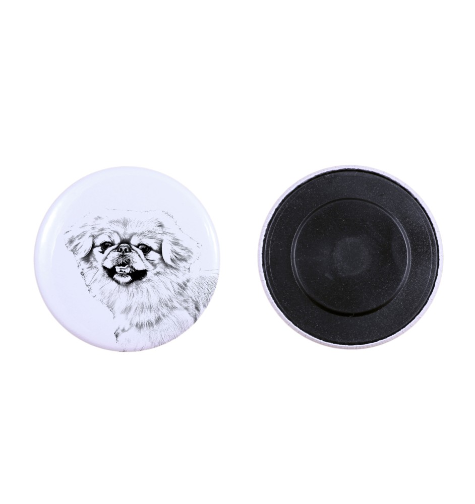 Pekingese, Pekinese, Peking-Palasthund Magnet mit einem Hundepfotenabdruck, außergewöhnlich leicht, starker Magnet, handgefertigtes Produkt der Marke Art-Dog