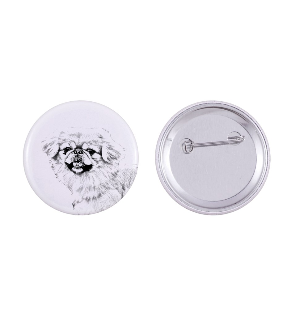 Pekingese, Pekinese, Peking-Palasthund - Anstecknadel mit Ihrem Hund, fügen Sie Ihr eigenes Foto hinzu, Marke Art-Dog