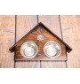 Pekingese, Pekinese, Peke - wooden stand with bowls for a dog, decorative dog bowls, a gift for adopting a dog from the Art-Dog brand