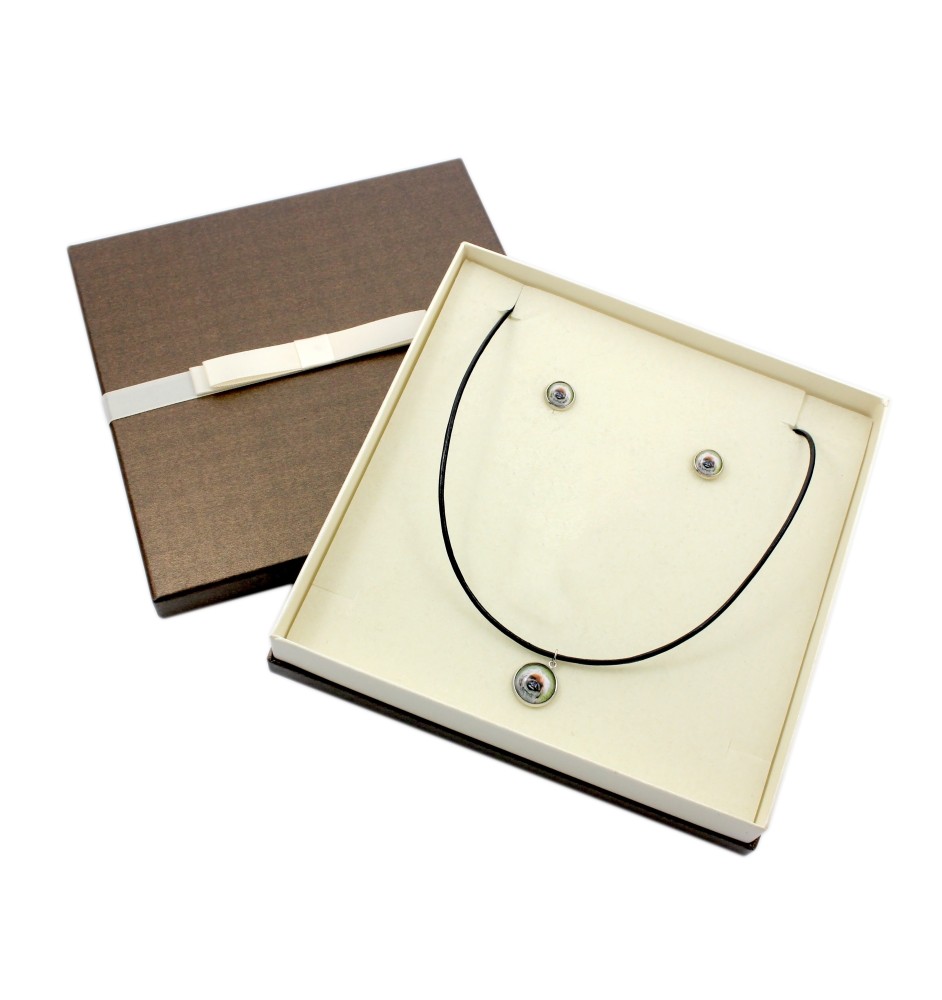 Pekingese, Pekinese, Peke - jewelry with your photo box, set of necklace and earrings, personalized products from the Art-Dog brand