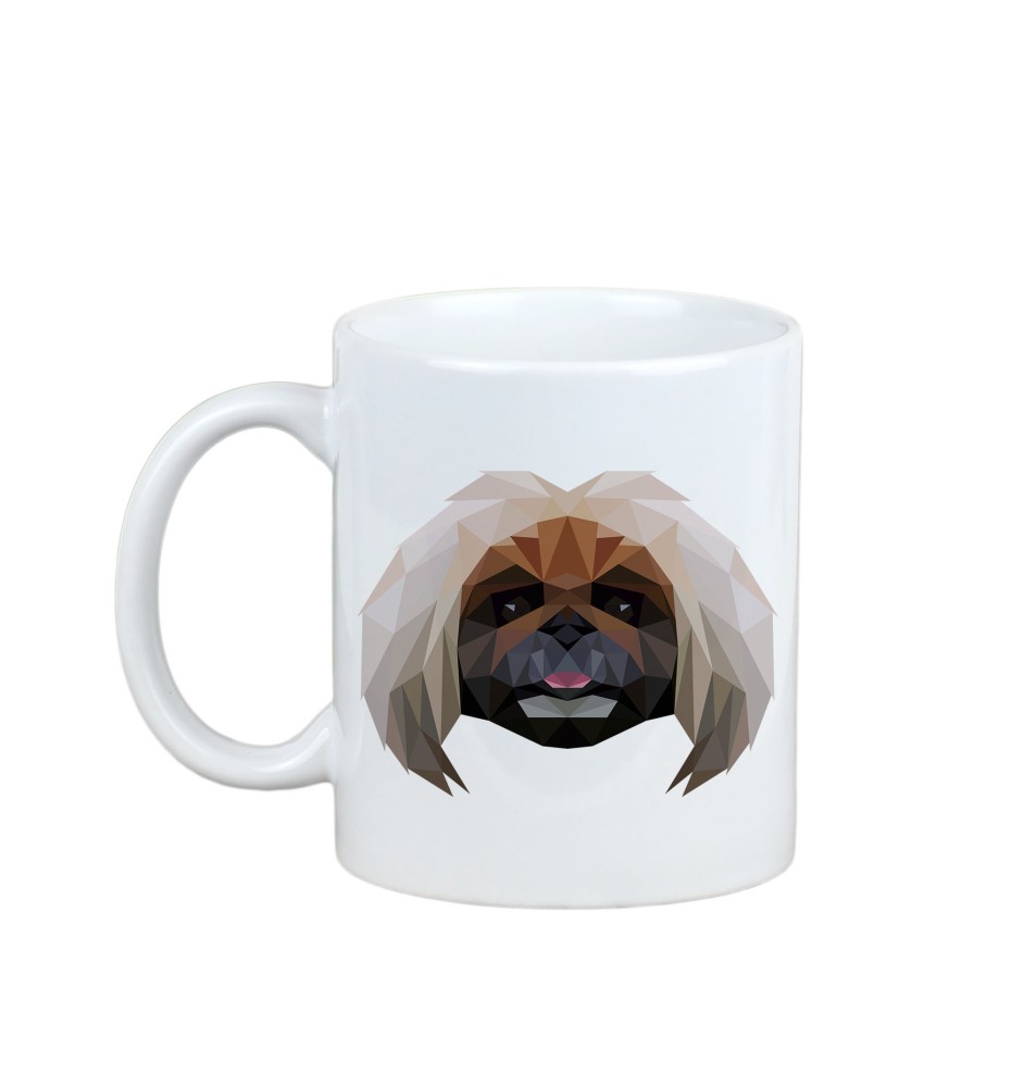 Pekingese, Pekinese, Peking-Palasthund - Becher mit einem Bild und dem Schriftzug geometrischer Hund Art-Dog
