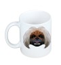 Pékinois - tasse avec une photo et un motif de chien géométrique Art-Dog
