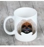 Pékinois - tasse avec une photo et un motif de chien géométrique Art-Dog
