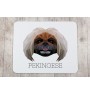 Pékinois - tapis de souris géométrique avec photo et inscription Art-Dog