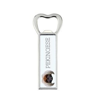 Pekingese, Pekinese, Peke - bottle opener with a picture and inscription for beer by Art-Dog