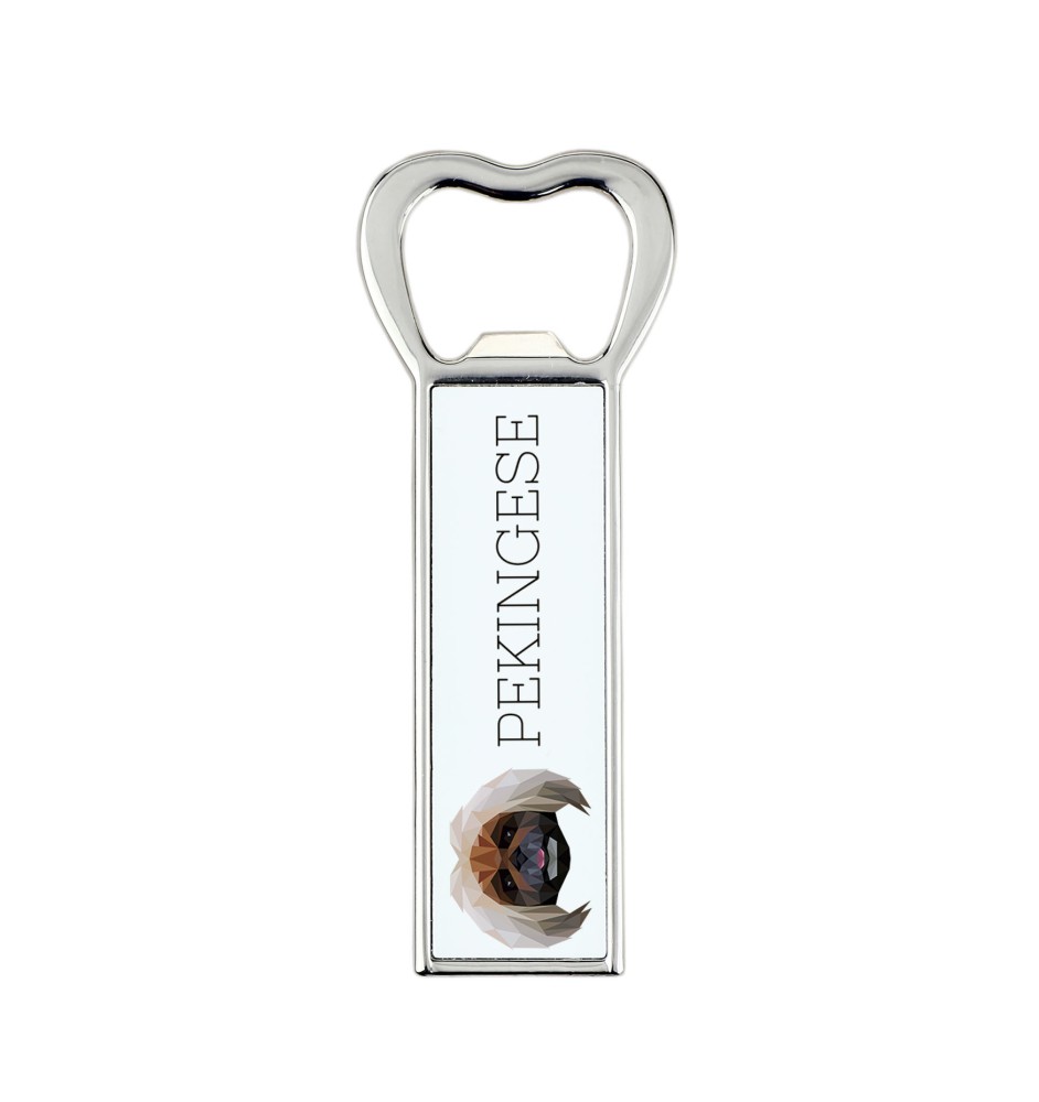 Pekingese, Pekinese, Peke - bottle opener with a picture and inscription for beer by Art-Dog