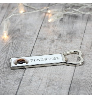 Pekingese, Pekinese, Peke - bottle opener with a picture and inscription for beer by Art-Dog