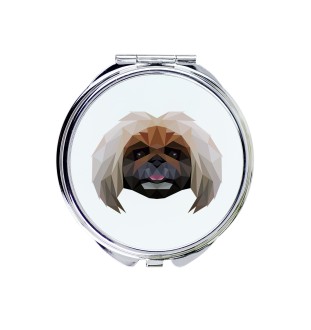 Pékinois - miroir avec une image et un motif géométrique de la marque Art-Dog