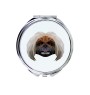 Pekingese, Pekinese, Peking-Palasthund - Spiegel mit Foto und geometrischem Aufdruck der Marke Art-Dog