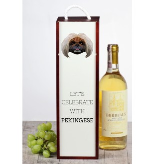 Pékinois - une boîte géométrique avec une photo et un texte pour le vin de la marque Art-Dog