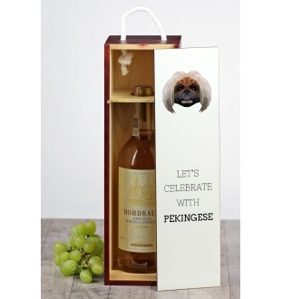 Pekingese, Pekinese, Peke - geometric box with a picture and inscription for wine by Art-Dog