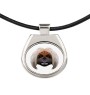Pekingese, Pekinese, Peking-Palasthund - Halskette mit einem Foto und einem geometrischen Schriftzug der Marke Art-Dog