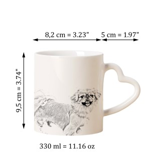 Pekingese, Pekinese, Peking-Palasthund - Tasse mit Hund, entzückende Tasse mit herzförmigem Henkel, universelles Geschenk der Marke Art-Dog