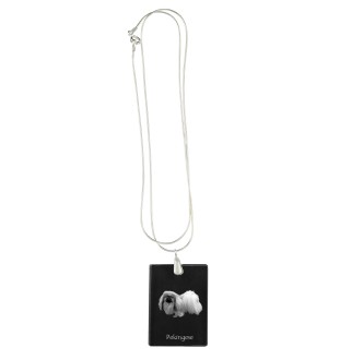 Pékinois - Pendentif en cristal avec chien, collier en argent avec photo, pendentif personnalisé par la marque Art-Dog