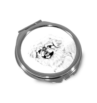 Pékinois - miroir de poche avec chien, miroir personnalisé pour sac à main, miroir compact avec impression de la marque Art-Dog