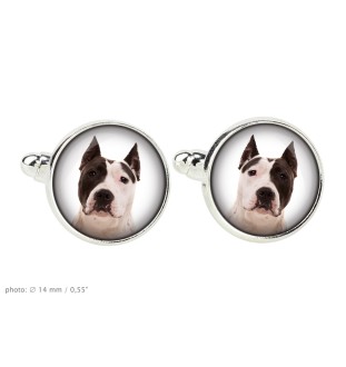 American Staffordshire Terrier, Amstaff - Manschettenknöpfe in einer Schachtel, handgefertigter Schmuck, Produkt der Marke Art-Dog