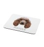 Caniche - tapis de souris géométrique avec photo et inscription Art-Dog