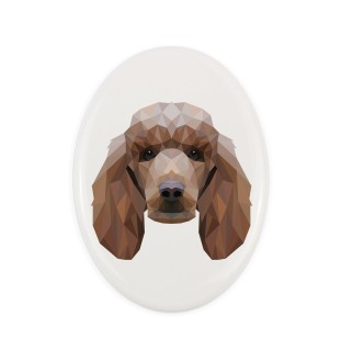 Caniche - une plaque avec une photo et un motif géométrique de la marque Art-Dog
