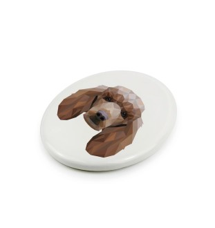Pudel - Fliese mit geometrischem Bild und Schriftzug der Marke Art-Dog
