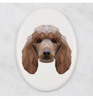 Pudel - Fliese mit geometrischem Bild und Schriftzug der Marke Art-Dog