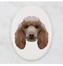 Caniche - une plaque avec une photo et un motif géométrique de la marque Art-Dog