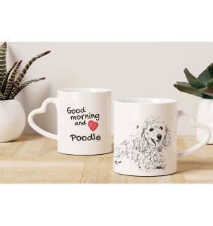Poodle - cup with a dog, adorable cup with a heart-shaped handle, universal gift from the Art-Dog brand