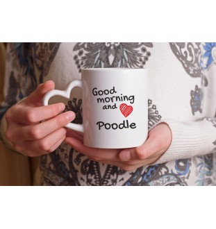 Poodle - cup with a dog, adorable cup with a heart-shaped handle, universal gift from the Art-Dog brand