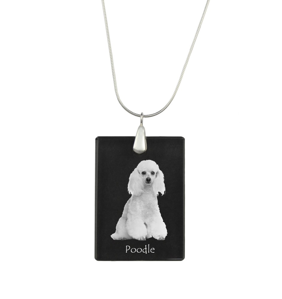 Pudel - Kristallanhänger mit Hund, Silberhalskette mit Foto, personalisierter Anhänger der Marke Art-Dog