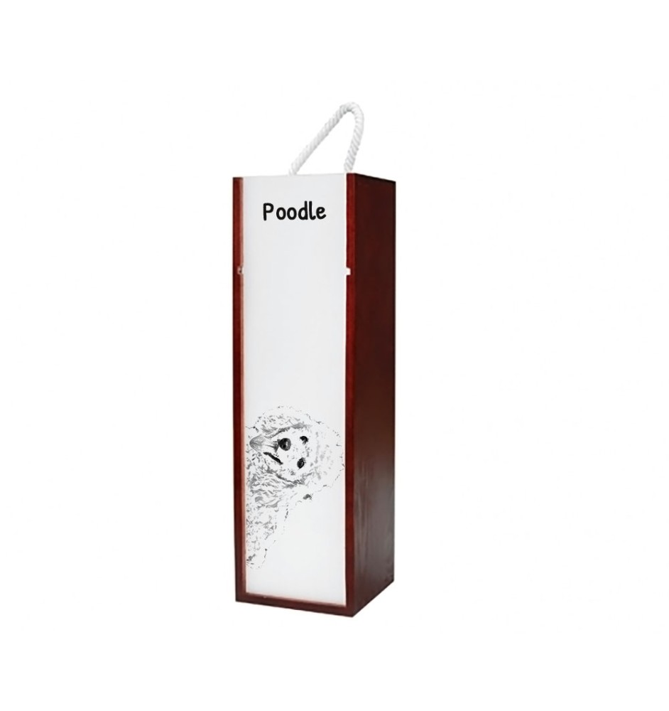 Pudel - Weinbox mit Hund, Alkoholbox mit Grafik, personalisierte Geschenkbox der Marke Art-Dog