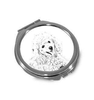 Caniche - miroir de poche avec chien, miroir personnalisé pour sac à main, miroir compact avec impression de la marque Art-Dog