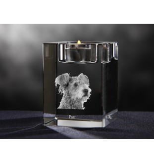 Pumi - Bougeoir avec photo de chien, porte bougie en cristal, cadeau personnalisé par la marque Art-Dog