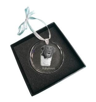 Stabyhoun,  Friesischer Vorstehhund, Stabijhoun - Kristallkugel mit Foto, Hundebild im Kristall, personalisierter Christbaumschmuck von Art-Dog.