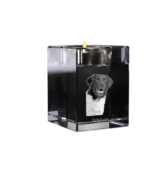 Stabyhoun, Stabijhoun, Fryske Stabij - Candle holder with dog photo, crystal tealight holder, personalised gift by Art-Dog brand