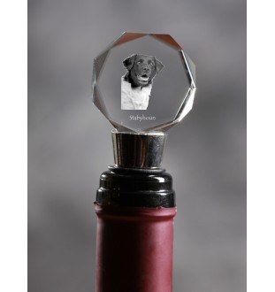 Chien d'arrêt frison, Stabyhoun - Bouchon de bouteille, bouchon de vin en cristal avec photo, cadeau personnalisé pour barman par la marque Art-Dog