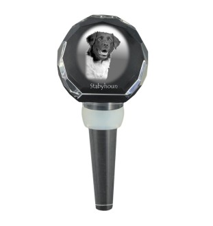 Stabyhoun, Stabijhoun, Fryske Stabij - Crystal bottle stopper, unique wine stopper with photo, personalised gift for sommelier by Art-Dog brand