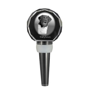 Stabyhoun, Stabijhoun, Fryske Stabij - Crystal bottle stopper, unique wine stopper with photo, personalised gift for sommelier by Art-Dog brand