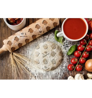 Stabyhoun, Stabijhoun, Fryske Stabij - patterned rolling pin with a dog, rolling pin for dough and ceramics, a gift for a pastry chef from the Art-Dog brand