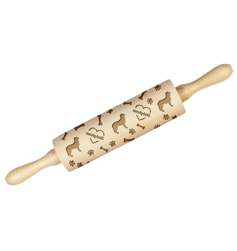 Chien d'arrêt frison, Stabyhoun - rouleau à pâtisserie avec chien, décoration de biscuits avec un rouleau à motifs, cadeau pour un céramiste de la marque Art-Dog