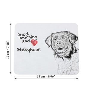Chien d'arrêt frison, Stabyhoun - tapis de souris personnalisé avec impression, tapis de souris personnalisé avec chien, accessoire unique pour employé de bureau de la marque Art-Dog
