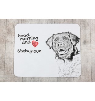 Stabyhoun,  Friesischer Vorstehhund, Stabijhoun - Mauspad mit Druck, personalisiertes Mauspad mit Hund, einzigartiges Gadget für Büroangestellte von Art-Dog.