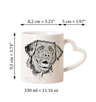 Stabyhoun,  Friesischer Vorstehhund, Stabijhoun - Tasse mit Hund, entzückende Tasse mit herzförmigem Henkel, universelles Geschenk der Marke Art-Dog