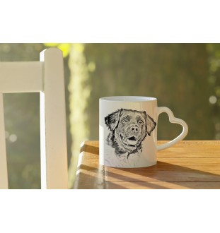 Chien d'arrêt frison, Stabyhoun - tasse avec chien, une tasse adorable avec une anse en forme de cœur, un cadeau universel de la marque Art-Dog