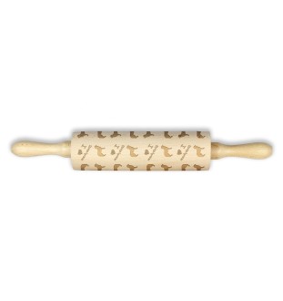 Stabyhoun, Stabijhoun, Fryske Stabij - rolling pin for dough with a dog, patterned rolling pin for ceramics, a gift for a cook from the Art-Dog brand