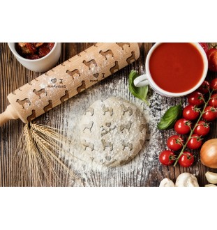 Stabyhoun, Stabijhoun, Fryske Stabij - rolling pin for dough with a dog, patterned rolling pin for ceramics, a gift for a cook from the Art-Dog brand