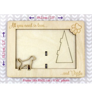 Vizsla - Photo frame, engraved wooden frame, a lovely gadget for the dog lover by Art-Dog