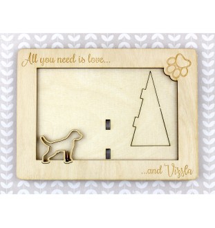 Vizsla - Photo frame, engraved wooden frame, a lovely gadget for the dog lover by Art-Dog