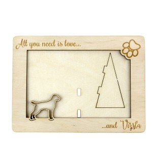Vizsla I - Photo frame, engraved wooden frame, a lovely gadget for the dog lover by Art-Dog
