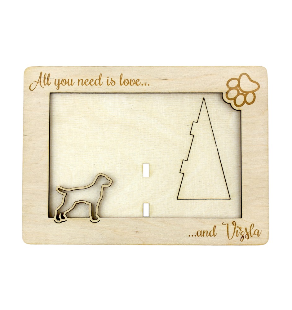 Vizsla I - Photo frame, engraved wooden frame, a lovely gadget for the dog lover by Art-Dog